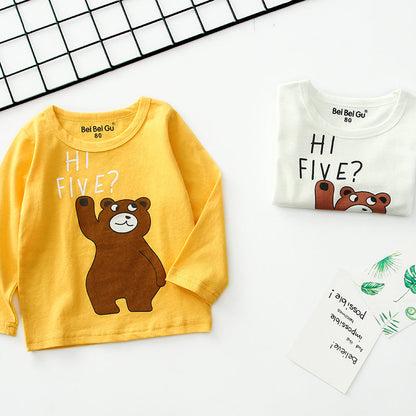 Cartoon children's long sleeve t-shirt bottoming shirt - Amazhona 