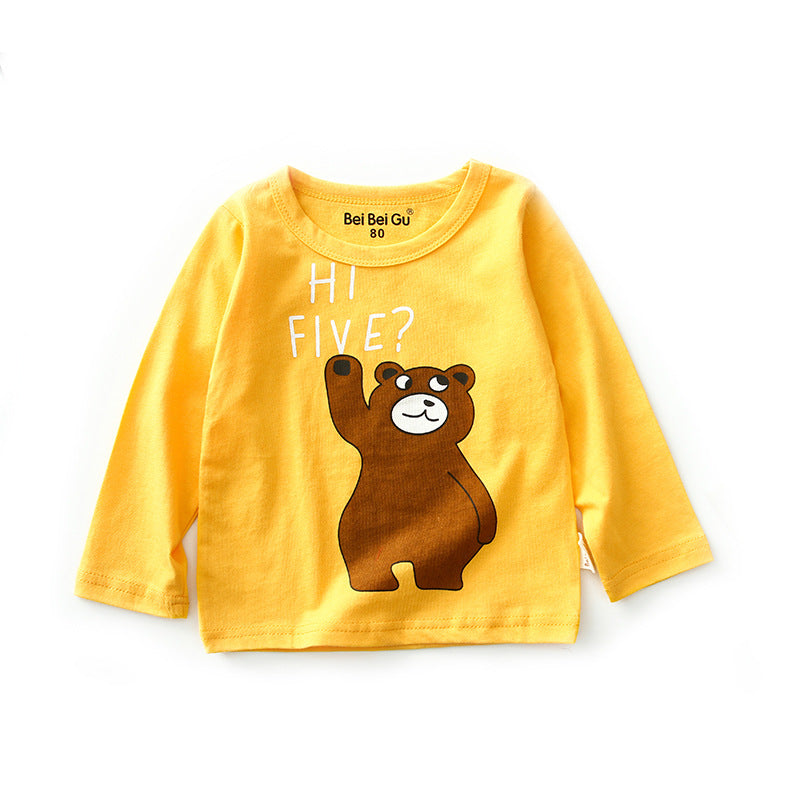 Cartoon children's long sleeve t-shirt bottoming shirt - Amazhona 