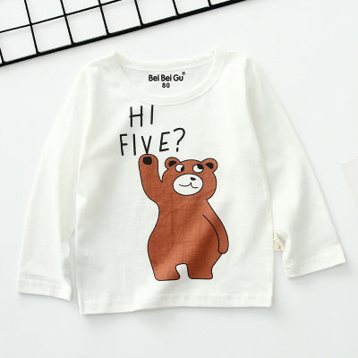 Cartoon children's long sleeve t-shirt bottoming shirt - Amazhona 