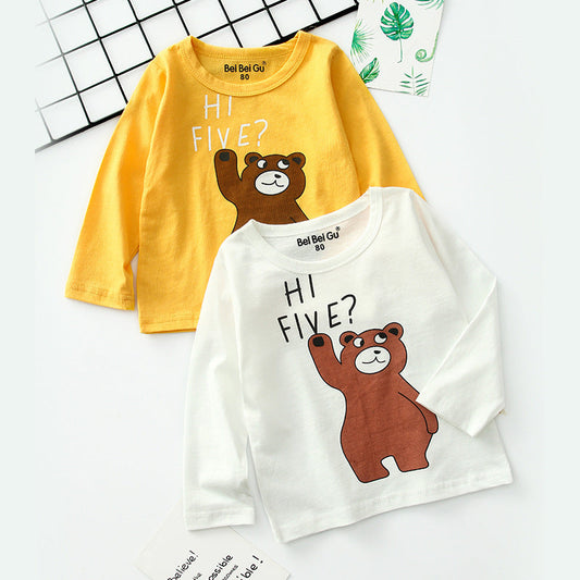 Cartoon children's long sleeve t-shirt bottoming shirt - Amazhona 