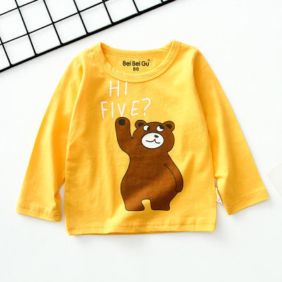 Cartoon children's long sleeve t-shirt bottoming shirt - Amazhona 