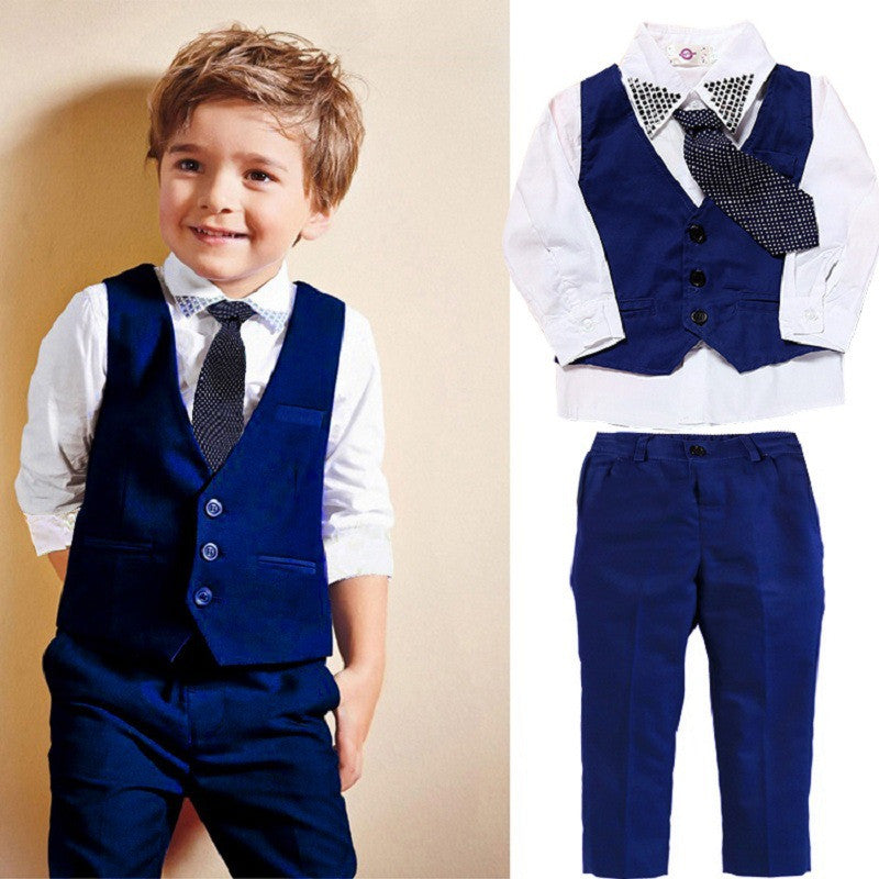 Casual Clothing Suits Boys' Clothes Vests Gentleman Suits - Amazhona 