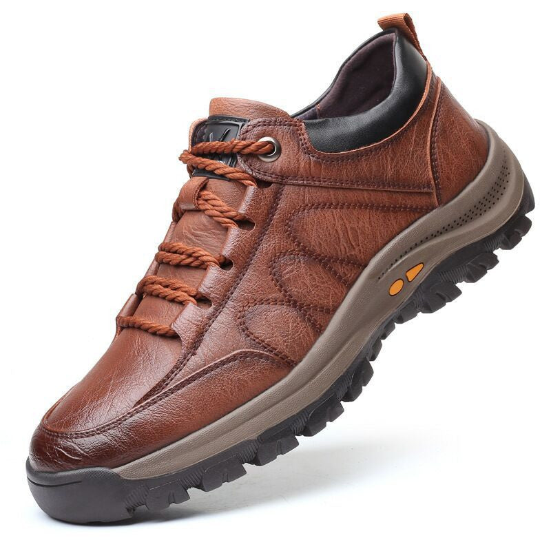 Casual Leather Shoes Outdoor Hiking Shoes - Amazhona 