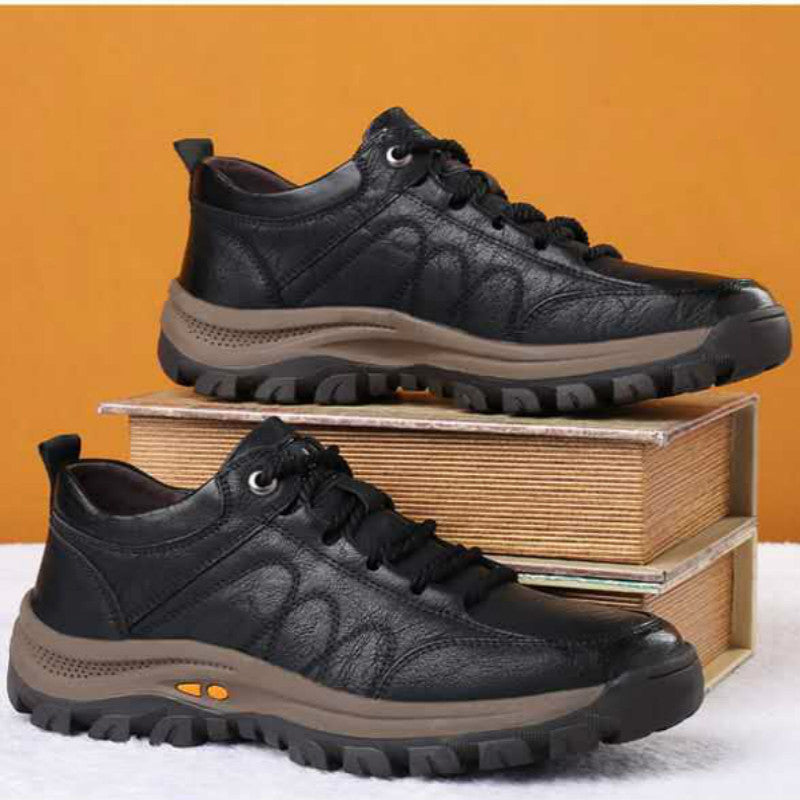 Casual Leather Shoes Outdoor Hiking Shoes - Amazhona 