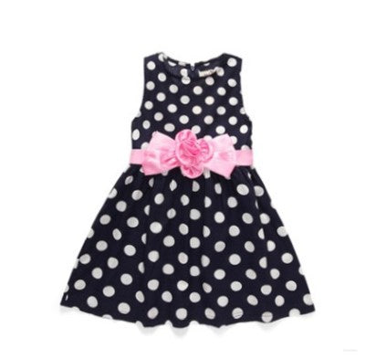 Casual baby dot mesh Princess Flower Dress - Amazhona 