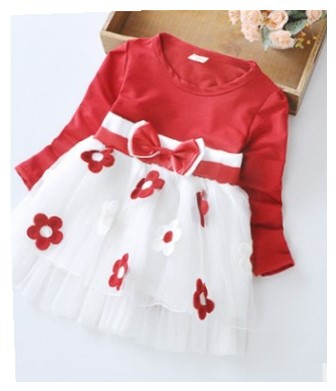 Casual baby dot mesh Princess Flower Dress - Amazhona 