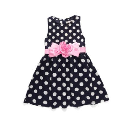 Casual baby dot mesh Princess Flower Dress - Amazhona 