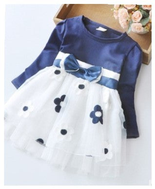 Casual baby dot mesh Princess Flower Dress - Amazhona 