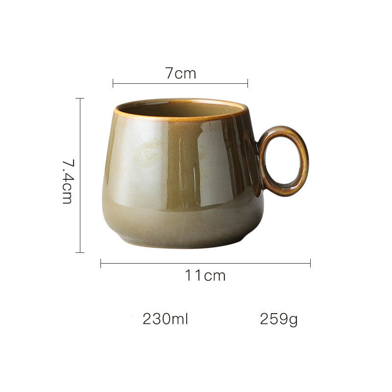 Ceramic Coffee Cup Retro Kiln Ceramic Cup Japanese Cup Single Cup Gift Customized Retro Tripe Water Cup - Amazhona 