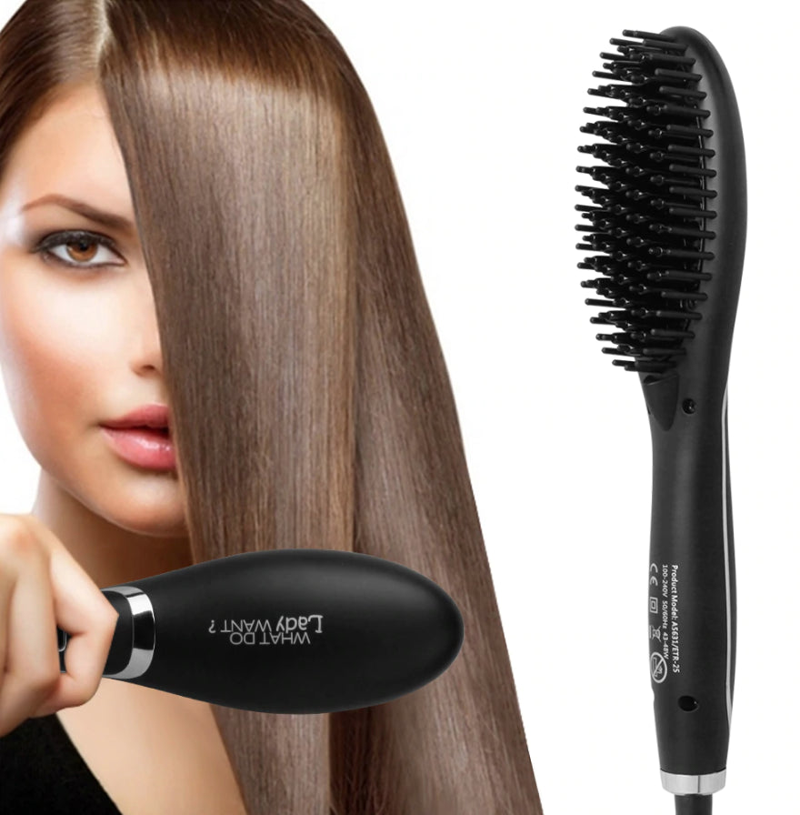 Ceramic Hair Straightening Brush - Amazhona 