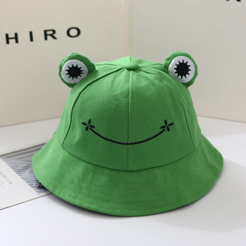 Child-Parents Frog Bucket Hat For Women Summer Autumn Plain Female Panama Outdoor Hiking Beach Fishing Sunscreen Woman Bob Caps - Amazhona 