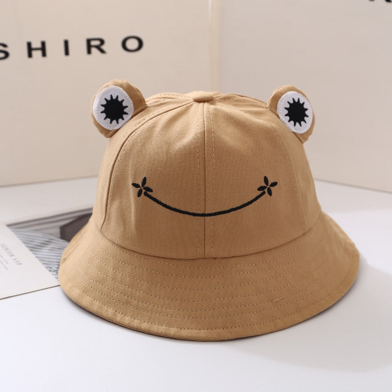 Child-Parents Frog Bucket Hat For Women Summer Autumn Plain Female Panama Outdoor Hiking Beach Fishing Sunscreen Woman Bob Caps - Amazhona 