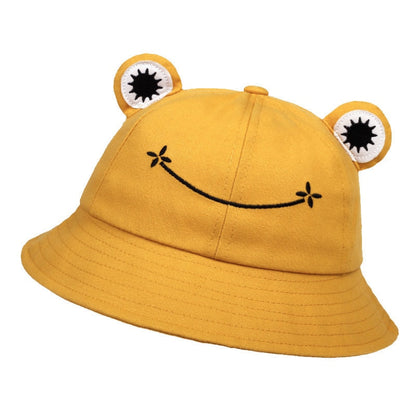 Child-Parents Frog Bucket Hat For Women Summer Autumn Plain Female Panama Outdoor Hiking Beach Fishing Sunscreen Woman Bob Caps - Amazhona 