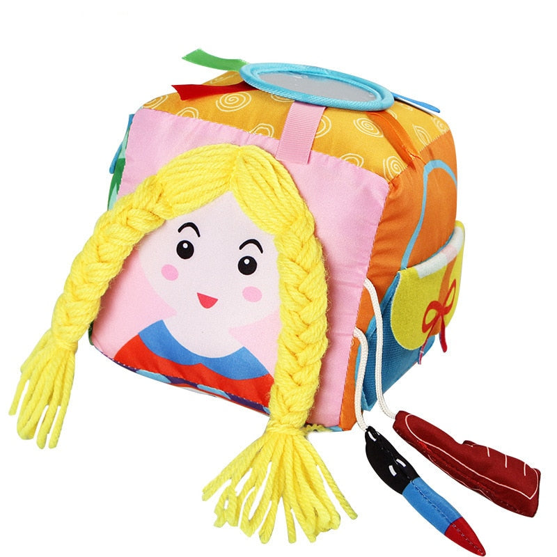 Children Cloth Building Blocks New Infant Baby Cloth Doll Soft Rattle Early Educational Baby Toy Soft Plush Set Cube - Amazhona 