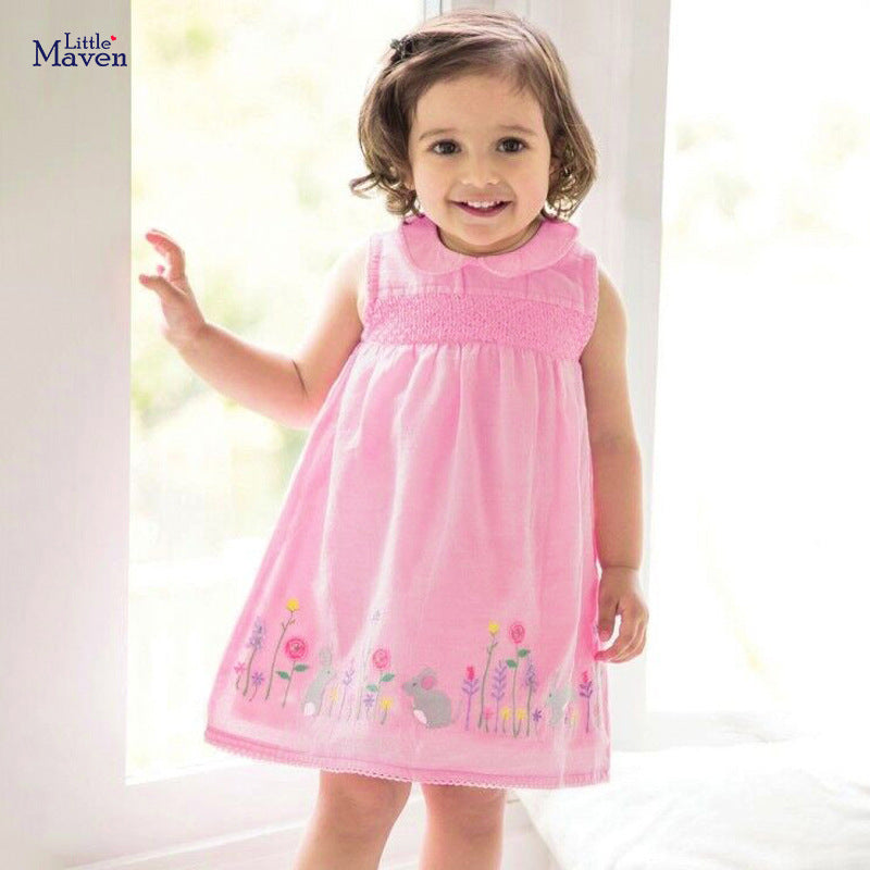 Children'S Dress European And American Children'S Summer New Style Girl Dress Cotton Short-Sleeved Children'S Dress - Amazhona 