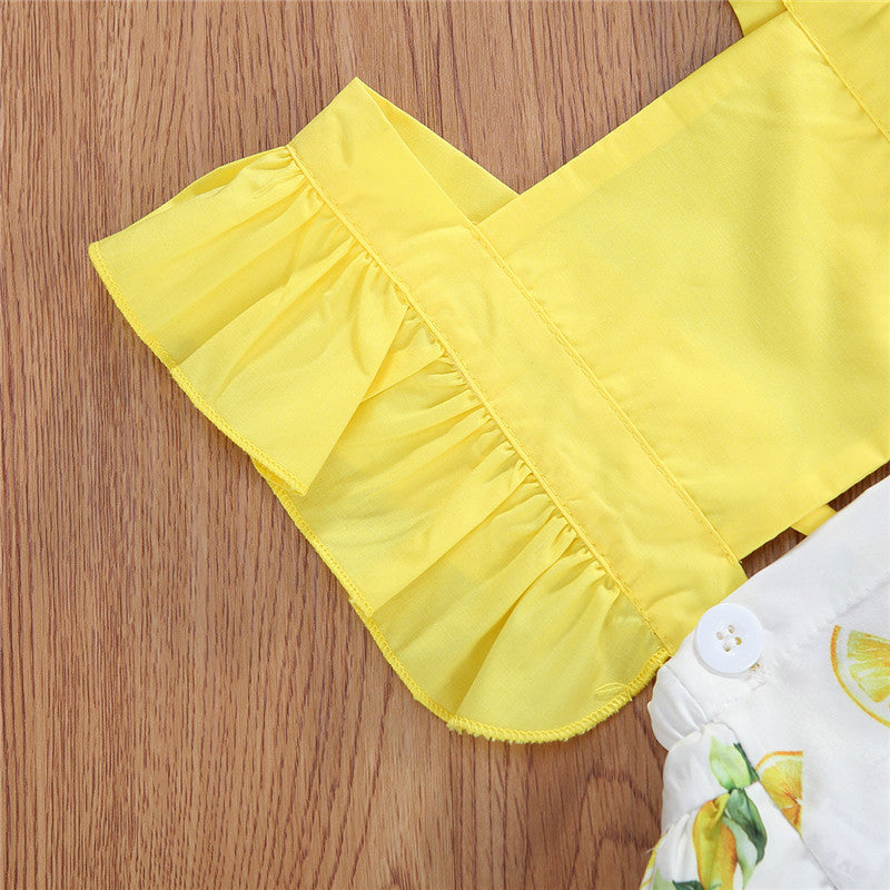 Children's Clothing Foreign Trade New 2020 Summer Lemon Print Sleeveless - Amazhona 