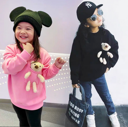 Children's Clothing Korean Girl Cartoon Bear Thickening - Amazhona 