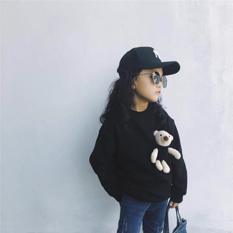 Children's Clothing Korean Girl Cartoon Bear Thickening - Amazhona 