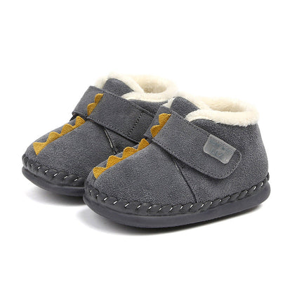 Children's Cotton-padded Shoes Boy Winter Infants Slippers Plus Fleece Girls Snowshoes - Amazhona 