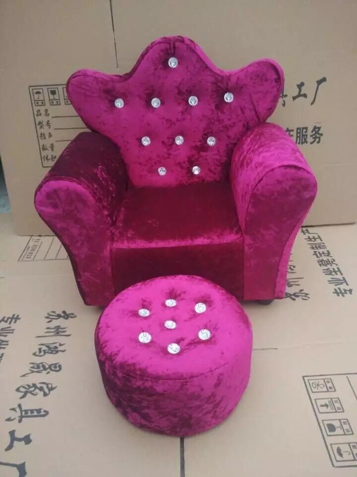 Children's Crown Sofa Lovely Cartoon Princess Kindergarten Mini Sofa  Toy Sofa Chair for Kids Sofa Baby Furniture - Amazhona 