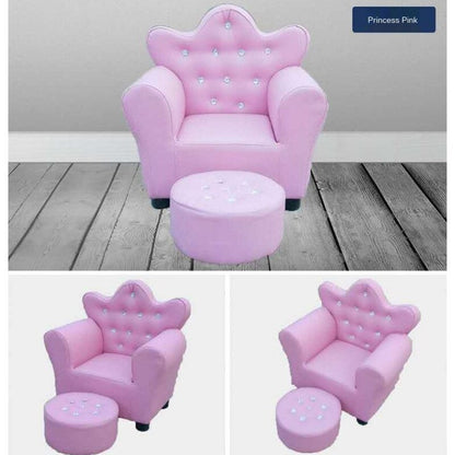 Children's Crown Sofa Lovely Cartoon Princess Kindergarten Mini Sofa  Toy Sofa Chair for Kids Sofa Baby Furniture - Amazhona 