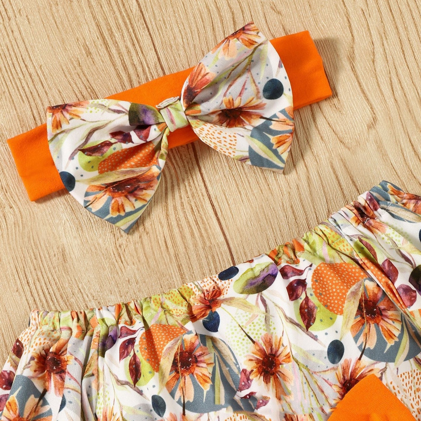 Children's Flare SetSleeve Floral Romper Band - Amazhona 