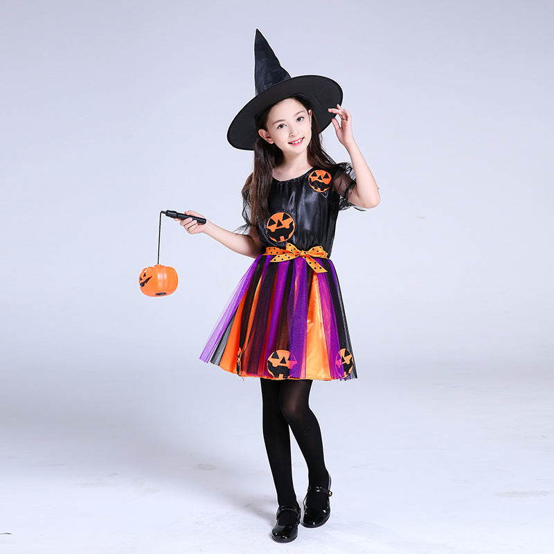 Children's Halloween costume girls pumpkin costume - Amazhona 