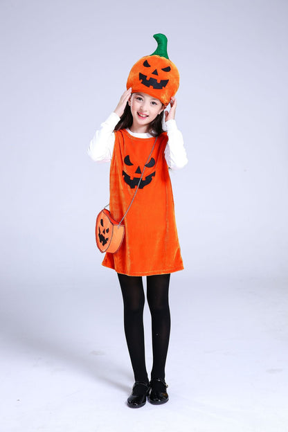 Children's Halloween costume girls pumpkin costume - Amazhona 