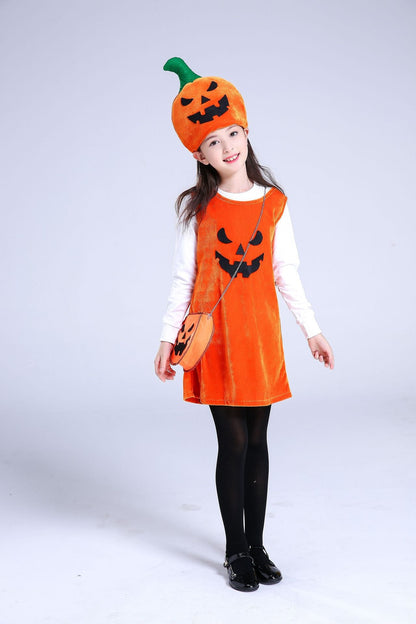 Children's Halloween costume girls pumpkin costume - Amazhona 