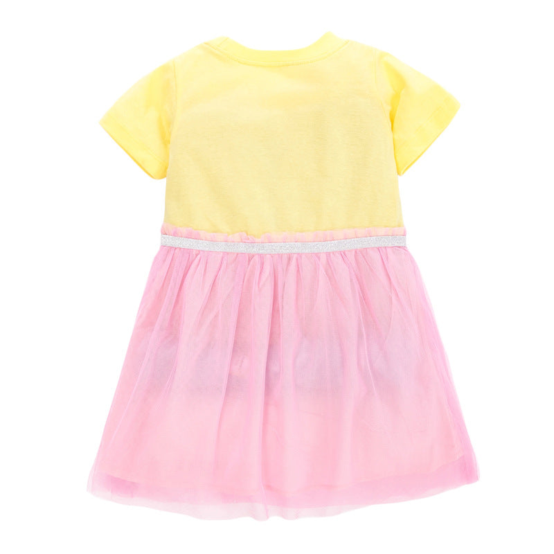 Children's Net Dress With Short Sleeves - Amazhona 