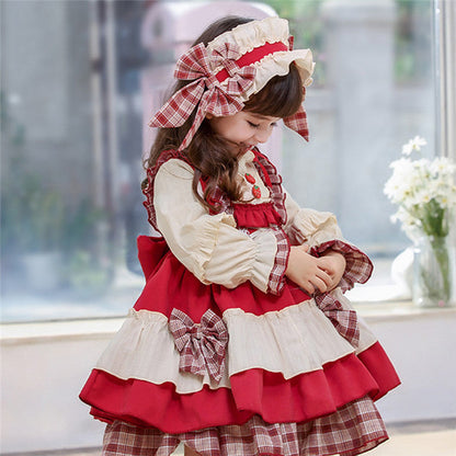 Children's Retro Long-sleeved Palace Dress - Amazhona 