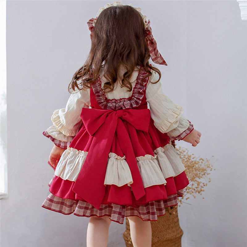 Children's Retro Long-sleeved Palace Dress - Amazhona 