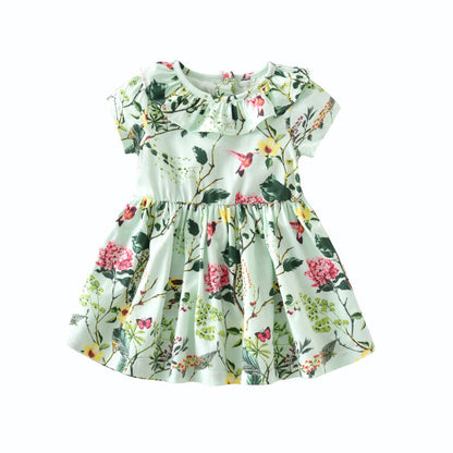 Children's Summer New Product, Baby Dress, Pure Cotton Baby Pastoral Skirt, Lovely Doll Skirt Set - Amazhona 