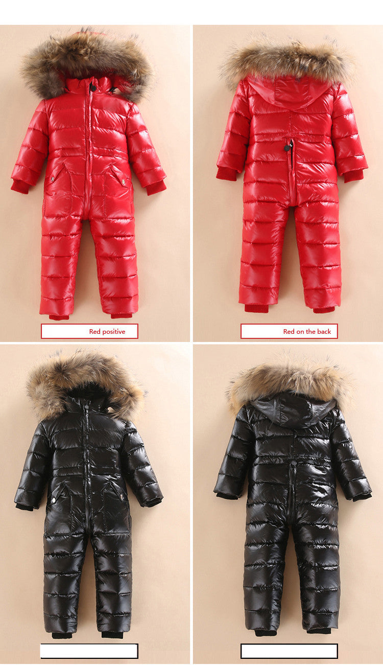 Children's Thick And Warm One-piece Down Jacket - Amazhona 