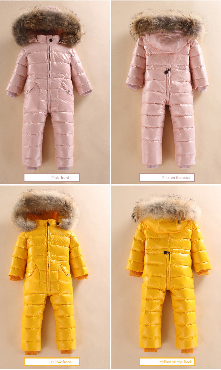 Children's Thick And Warm One-piece Down Jacket - Amazhona 