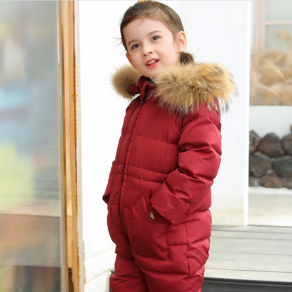 Children's Thick And Warm One-piece Down Jacket - Amazhona 