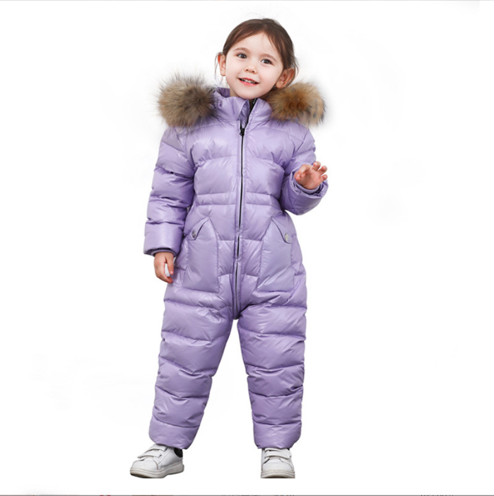 Children's Thick And Warm One-piece Down Jacket - Amazhona 