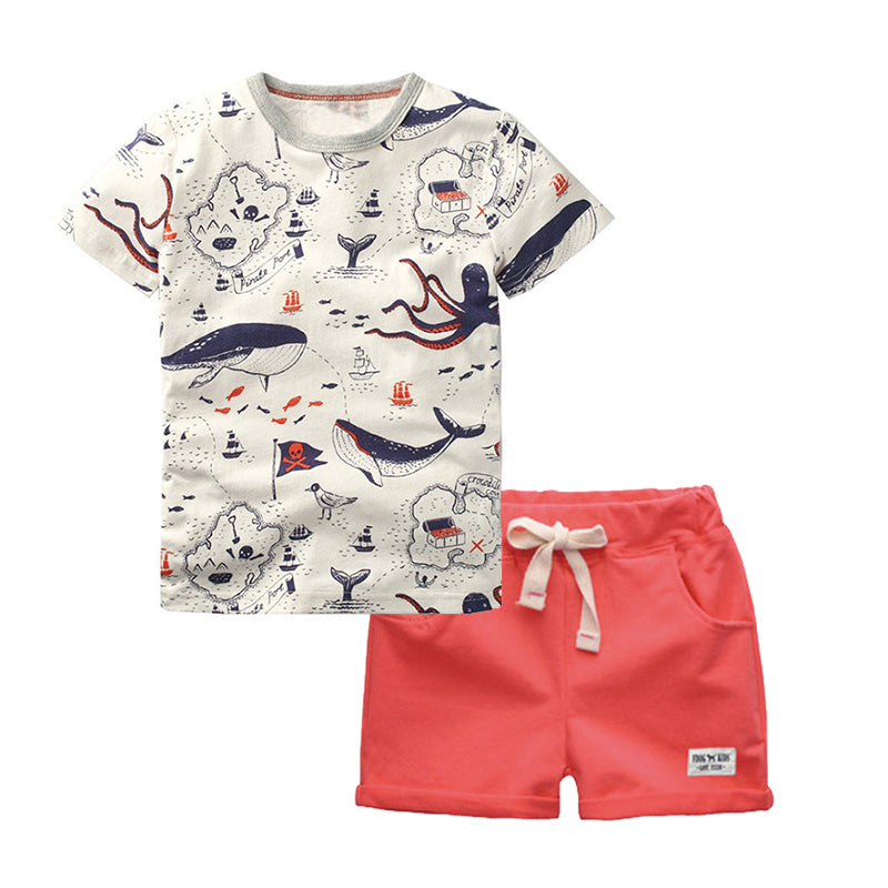 Children's suit boy's T-shirt trousers and shorts - Amazhona 