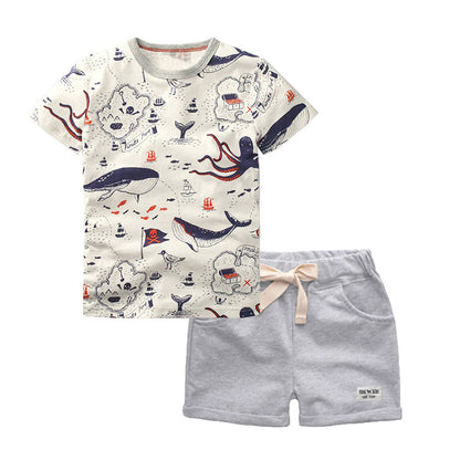 Children's suit boy's T-shirt trousers and shorts - Amazhona 