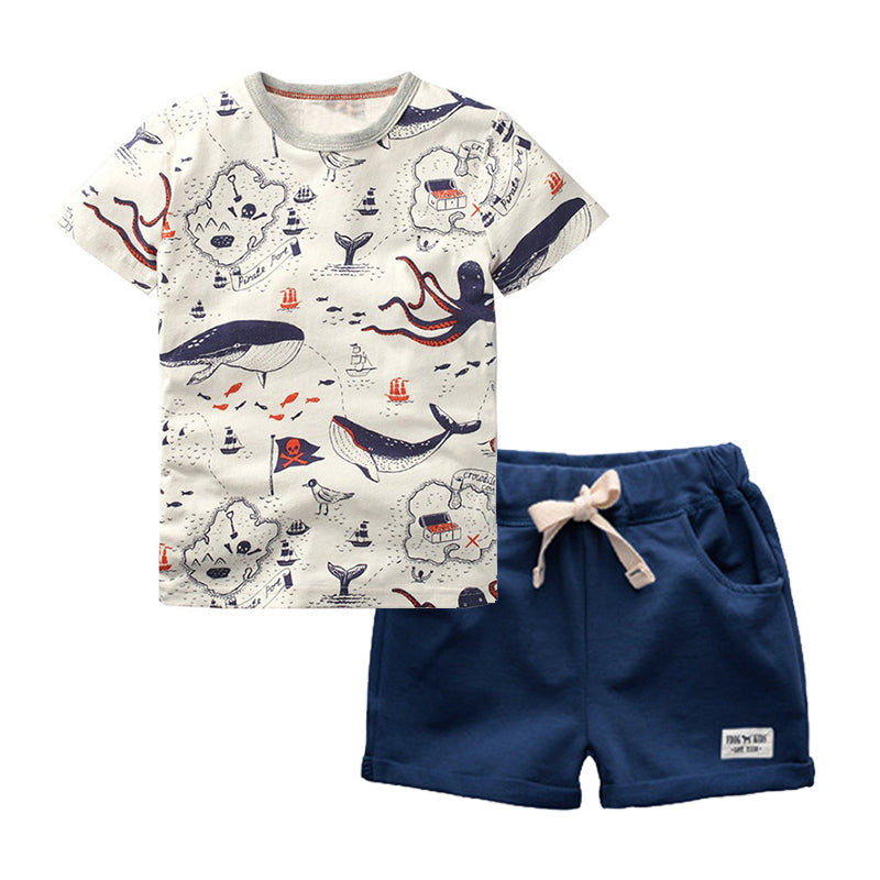 Children's suit boy's T-shirt trousers and shorts - Amazhona 