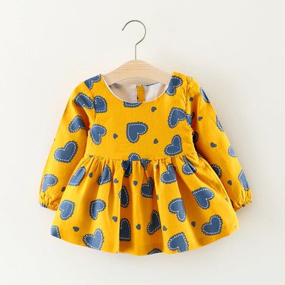 Children's wear on behalf of 2021 autumn, foreign trade girls, cotton long sleeved dress, infant cartoon princess skirt - Amazhona 