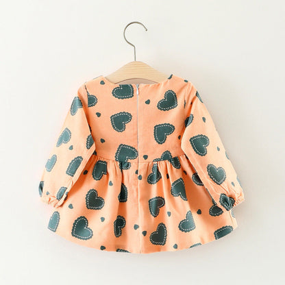 Children's wear on behalf of 2021 autumn, foreign trade girls, cotton long sleeved dress, infant cartoon princess skirt - Amazhona 