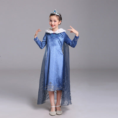 Christmas And Halloween Princess Dress With Fur Collar - Amazhona 