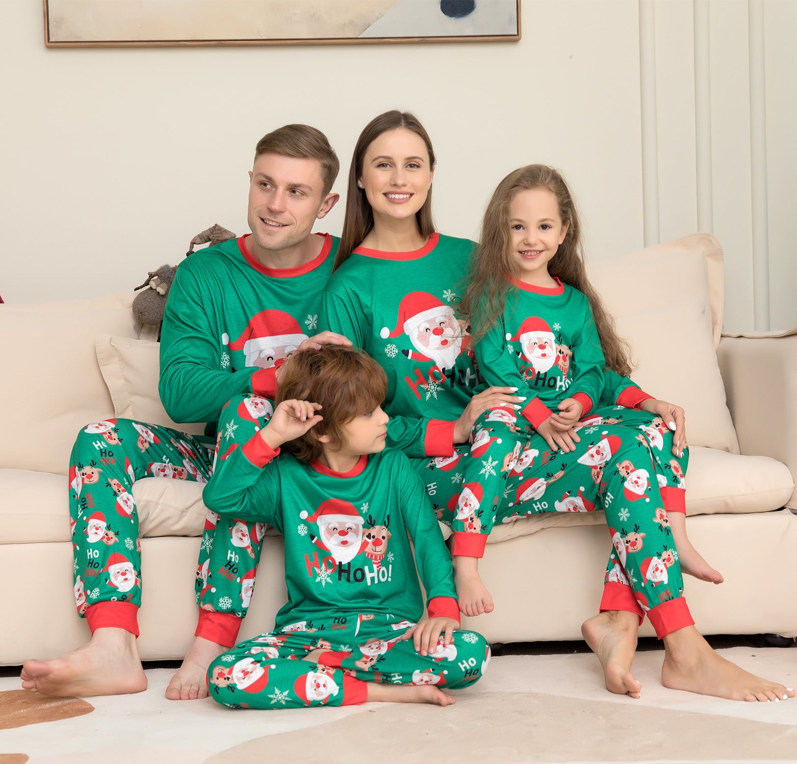 Christmas Pajamas For Family Matching Family Christmas PJs Sets Santa Claus Printed Top Sleepwear - Amazhona 