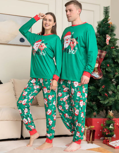 Christmas Pajamas For Family Matching Family Christmas PJs Sets Santa Claus Printed Top Sleepwear - Amazhona 