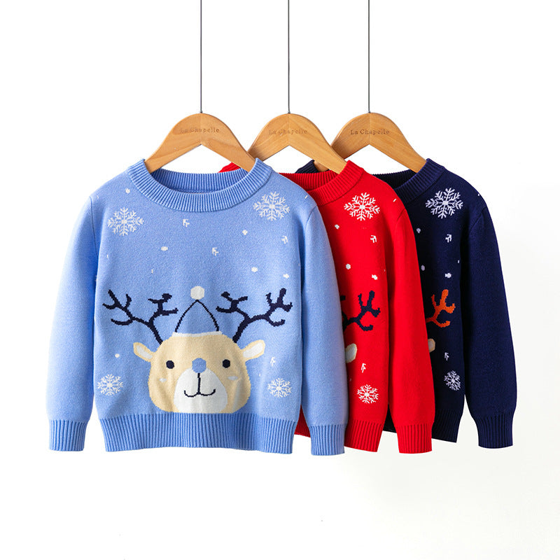 Christmas snowflake fawn sweater - Amazhona 