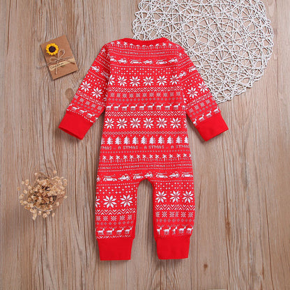 Christmas snowflake print jumpsuit - Amazhona 