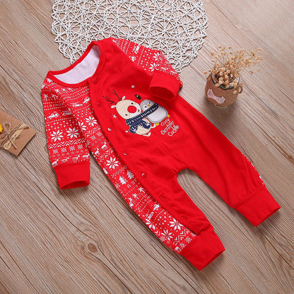 Christmas snowflake print jumpsuit - Amazhona 