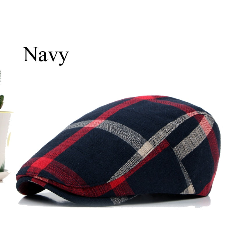 Classic Englad Style Plaid Berets Caps For Men Women Casual Unisex Sports Caps Cotton Berets Hats Boina Casquette Flat Cap - Amazhona 