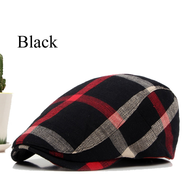 Classic Englad Style Plaid Berets Caps For Men Women Casual Unisex Sports Caps Cotton Berets Hats Boina Casquette Flat Cap - Amazhona 